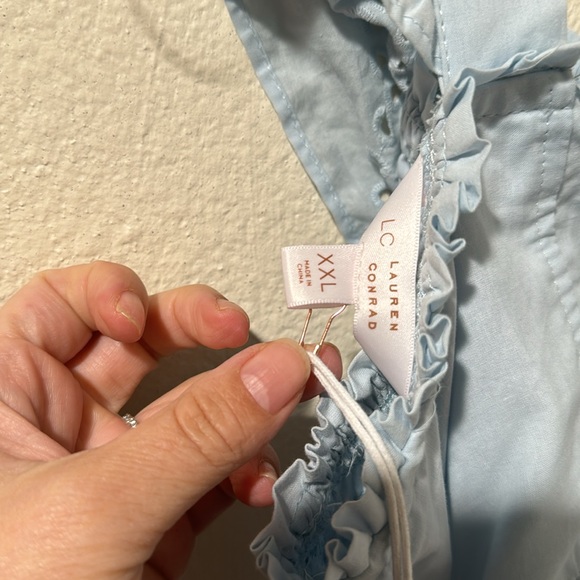 NWT Lauren Conrad Baby Blue Eyelet Summer Dress XXL - Picture 3 of 5